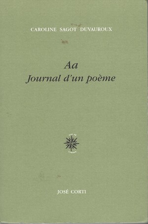 Couverture du livre Aa, journal d’un poème