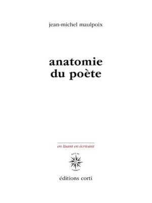 Couverture du livre Anatomie du poète