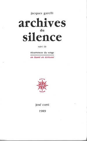 Couverture du livre Archives du silence