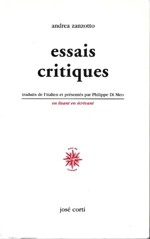 Couverture du livre Essais critiques