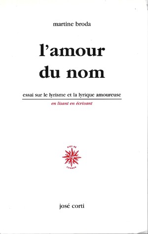 Couverture du livre L’amour du nom. Essai sur le lyrisme et la lyrique amoureuse