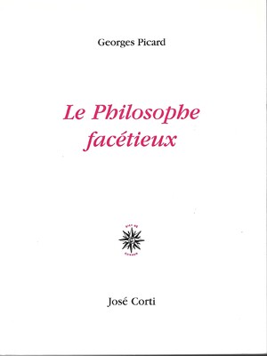 Couverture du livre Le philosophe facétieux