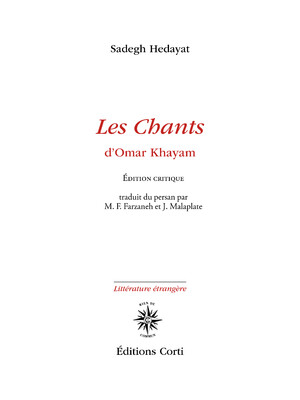 Couverture du livre Les Chants d’Omar Khayam