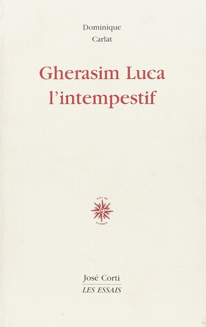 Couverture du livre Ghérasim Luca l’intempestif