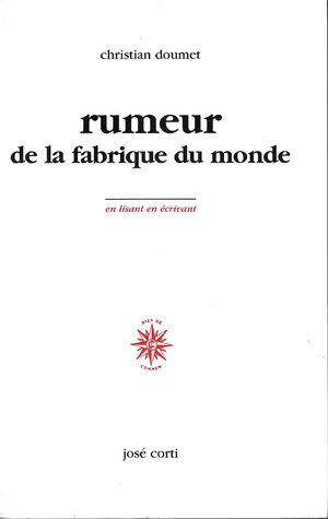 Couverture du livre Rumeur de la fabrique du monde