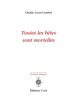 Couverture du livre Toutes les bêtes sont mortelles